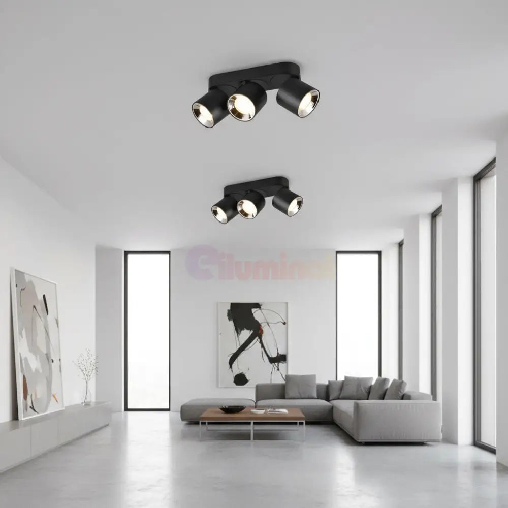 Spot LED Cilindric Aplicat Negru Dulie 3xGU10 L27.3 x H12CM led ceiling light