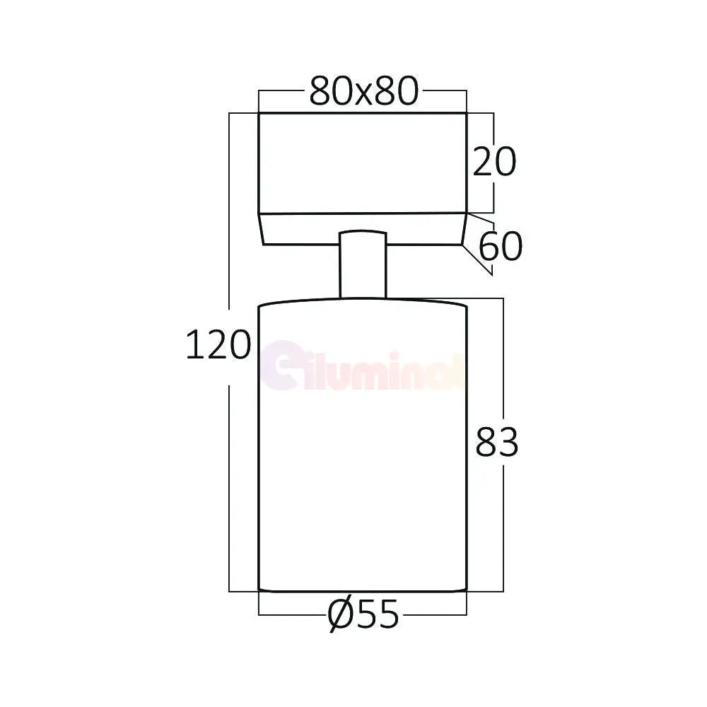 Spot Aplicat Orientabil Rotund Alb Dulie GU10 Ø55x120mm led ceiling light