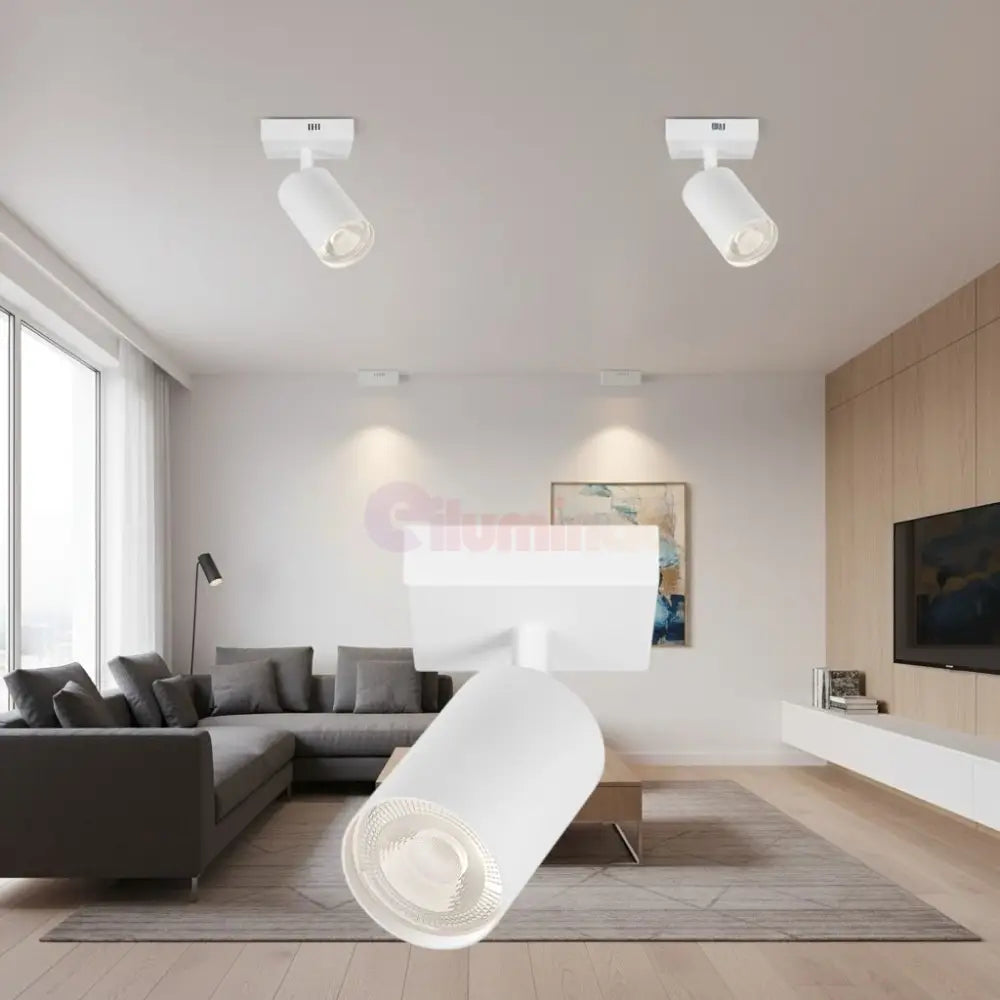 Spot Aplicat Orientabil Rotund Alb Dulie GU10 Ø55x120mm led ceiling light