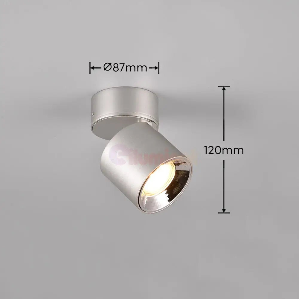 Spot LED Cilindric Aplicat Argintiu Dulie GU10 Ø8.7x12CM led ceiling light