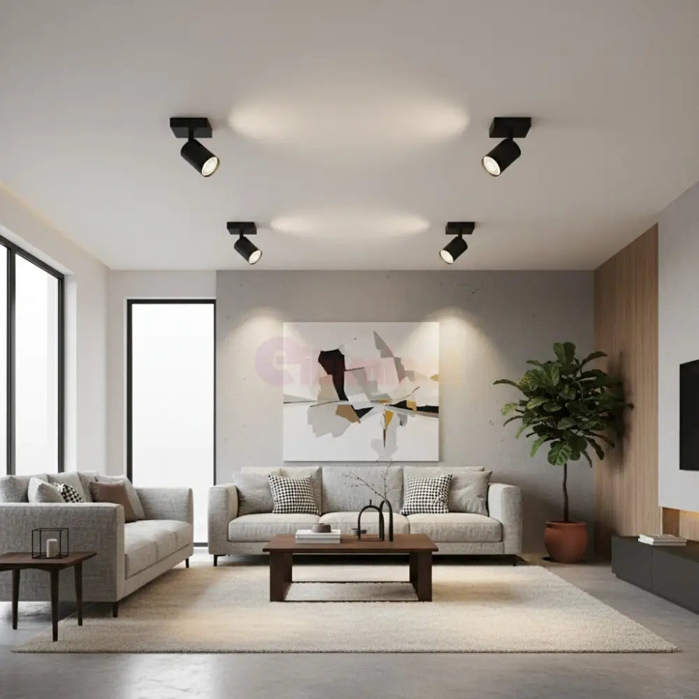 Spot Aplicat Orientabil Rotund Negru Dulie GU10 Ø55x120mm led ceiling light
