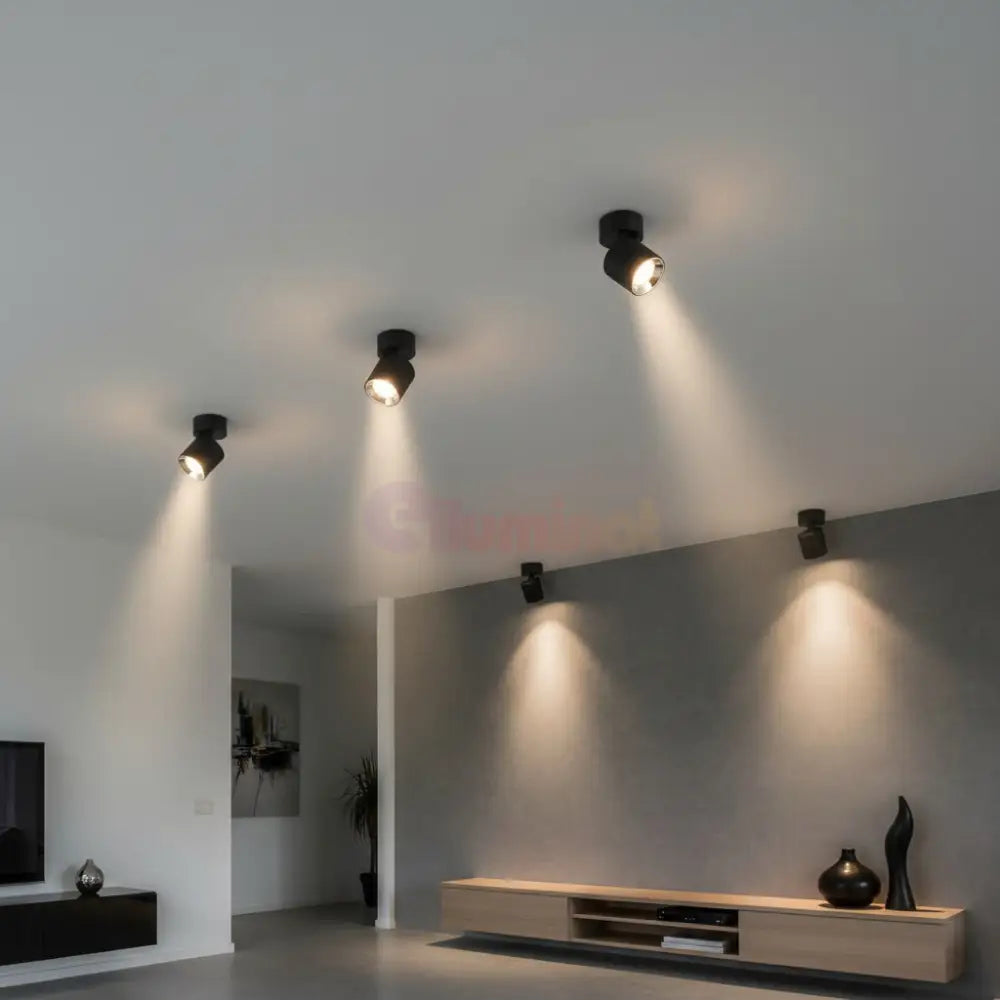 Spot LED Cilindric Aplicat Negru Dulie GU10 Ø8.7x12CM led ceiling light