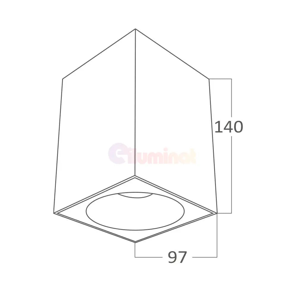 Spot Aplicat Patrat Alb & Negru Dulie GU10 L80xH117mm led ceiling light