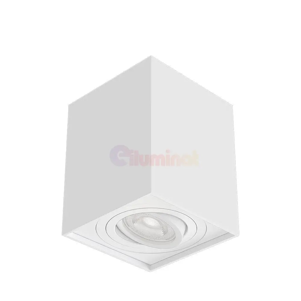 Spot Aplicat Patrat Fascicul Reglabil Alb Dulie GU10 L80xH100mm led ceiling light