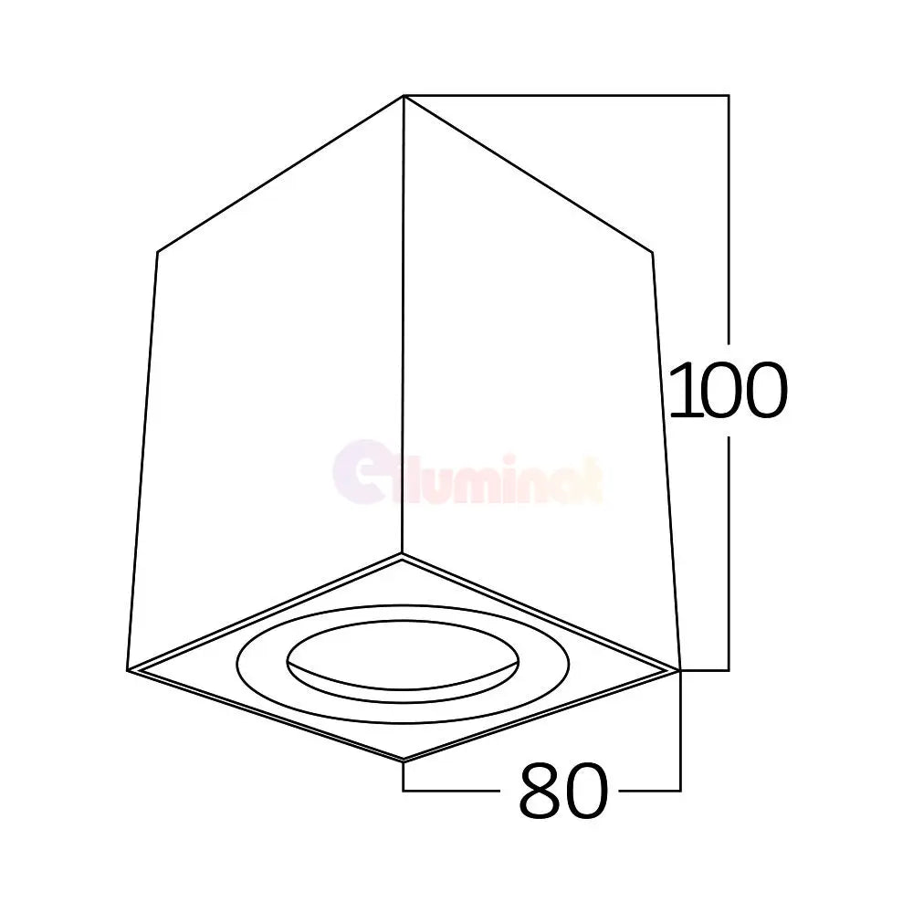 Spot Aplicat Patrat Fascicul Reglabil Auriu Dulie GU10 L80xH100mm led ceiling light