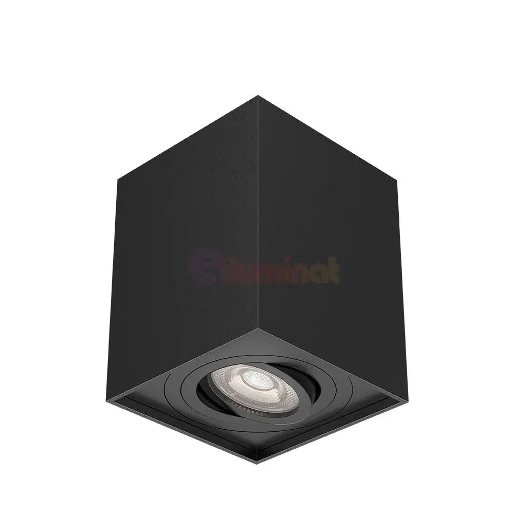 Spot Aplicat Patrat Fascicul Reglabil Negru Dulie GU10 L80xH100mm led ceiling light