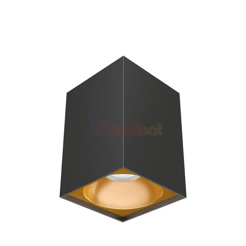 Spot Aplicat Patrat Negru & Auriu Dulie GU10 L80xH117mm led ceiling light