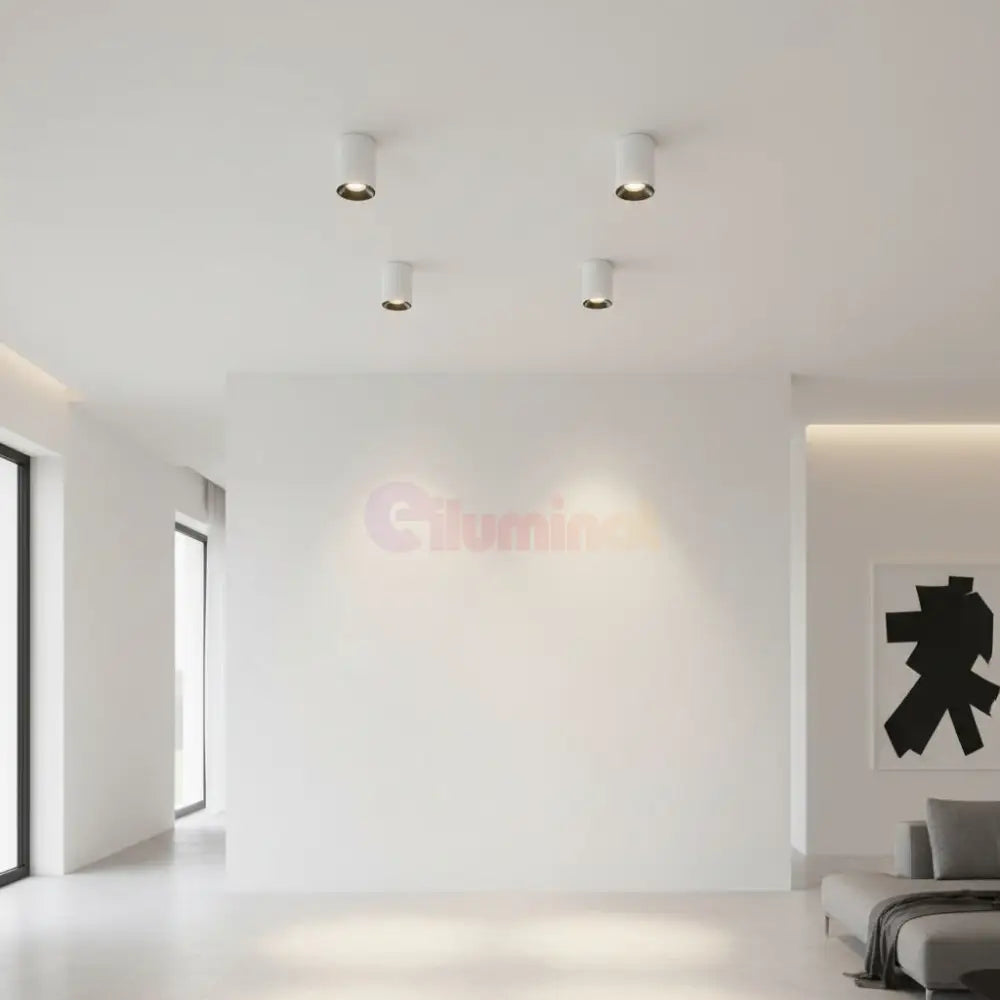 Spot Aplicat Rotund Alb & Negru Dulie GU10 Ø80x117mm led ceiling light