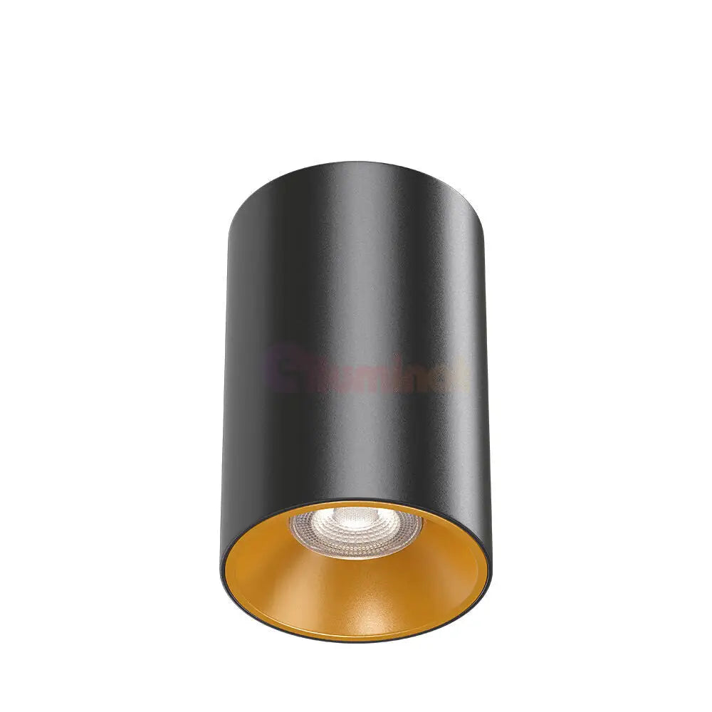 Spot Aplicat Rotund Negru & Auriu Dulie GU10 Ø80x117mm led ceiling light
