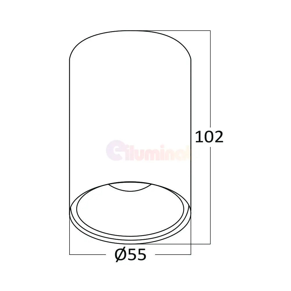 Spot Aplicat Rotund Negru Dulie GU10 Ø55x102mm led ceiling light
