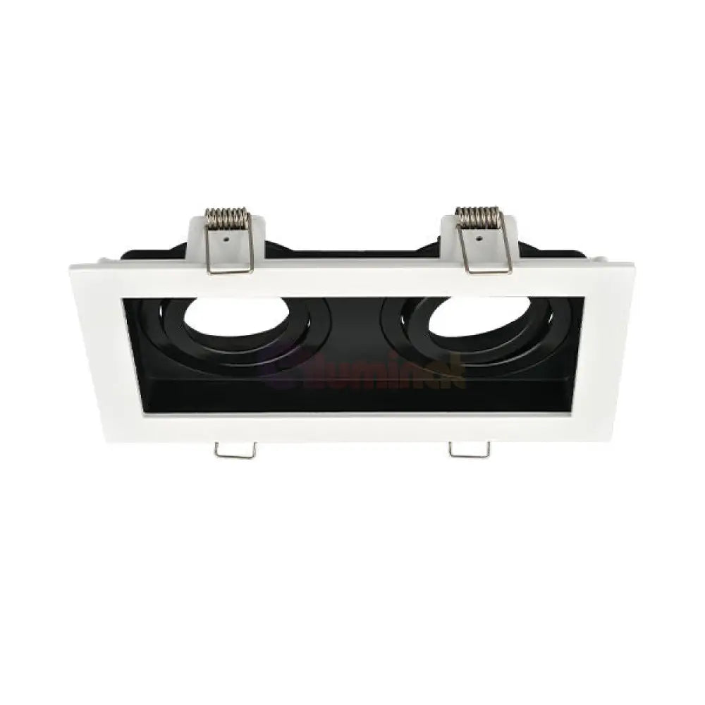 Spot Incastrat Dreptunghiular Fascicul Reglabil Alb & Negru Dulie 2xGU10 L185xH33mm led ceiling light