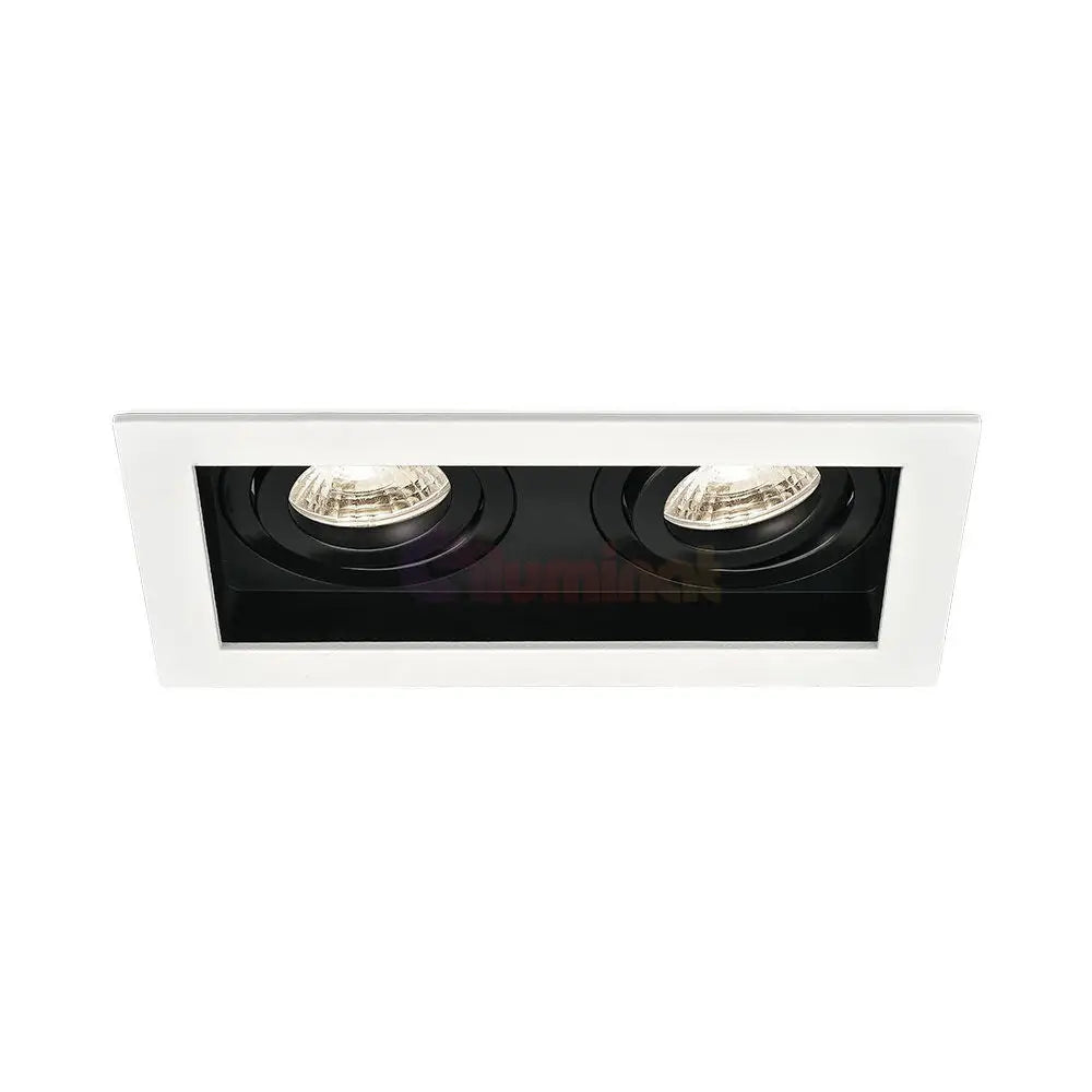 Spot Incastrat Dreptunghiular Fascicul Reglabil Alb & Negru Dulie 2xGU10 L185xH33mm led ceiling light