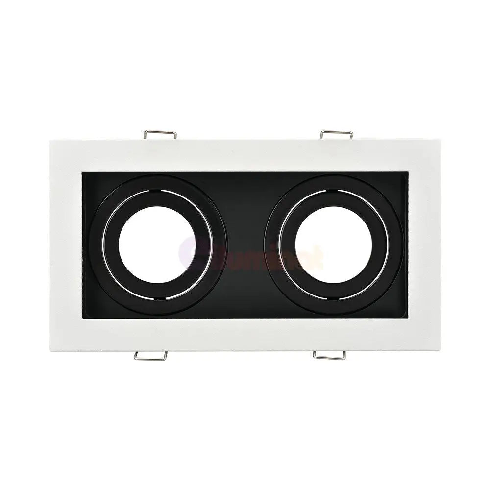 Spot Incastrat Dreptunghiular Fascicul Reglabil Alb & Negru Dulie 2xGU10 L185xH33mm led ceiling light