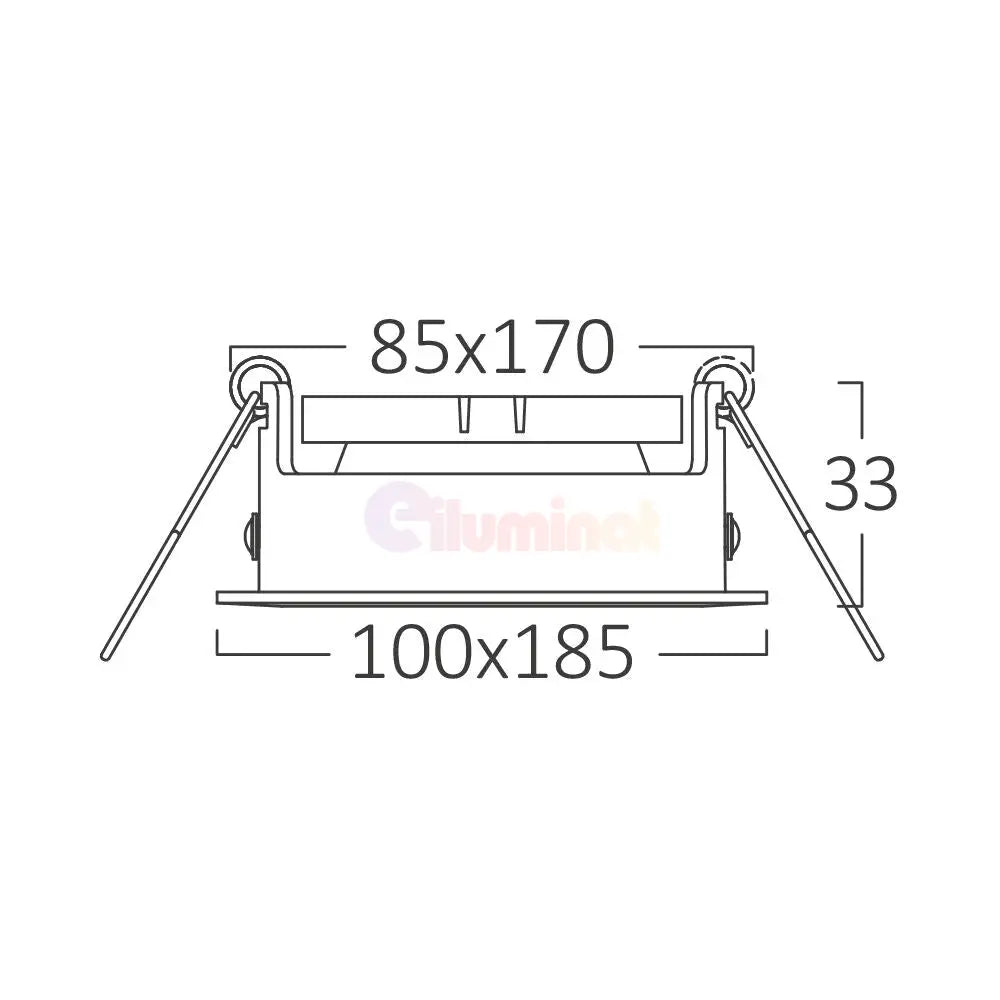 Spot Incastrat Dreptunghiular Fascicul Reglabil Alb & Negru Dulie 2xGU10 L185xH33mm led ceiling light