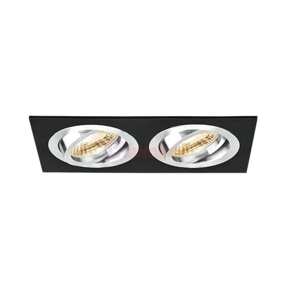 Spot Incastrat Dreptunghiular Fascicul Reglabil Negru & Argintiu Dulie 2xMR16 L170xH25mm led ceiling light