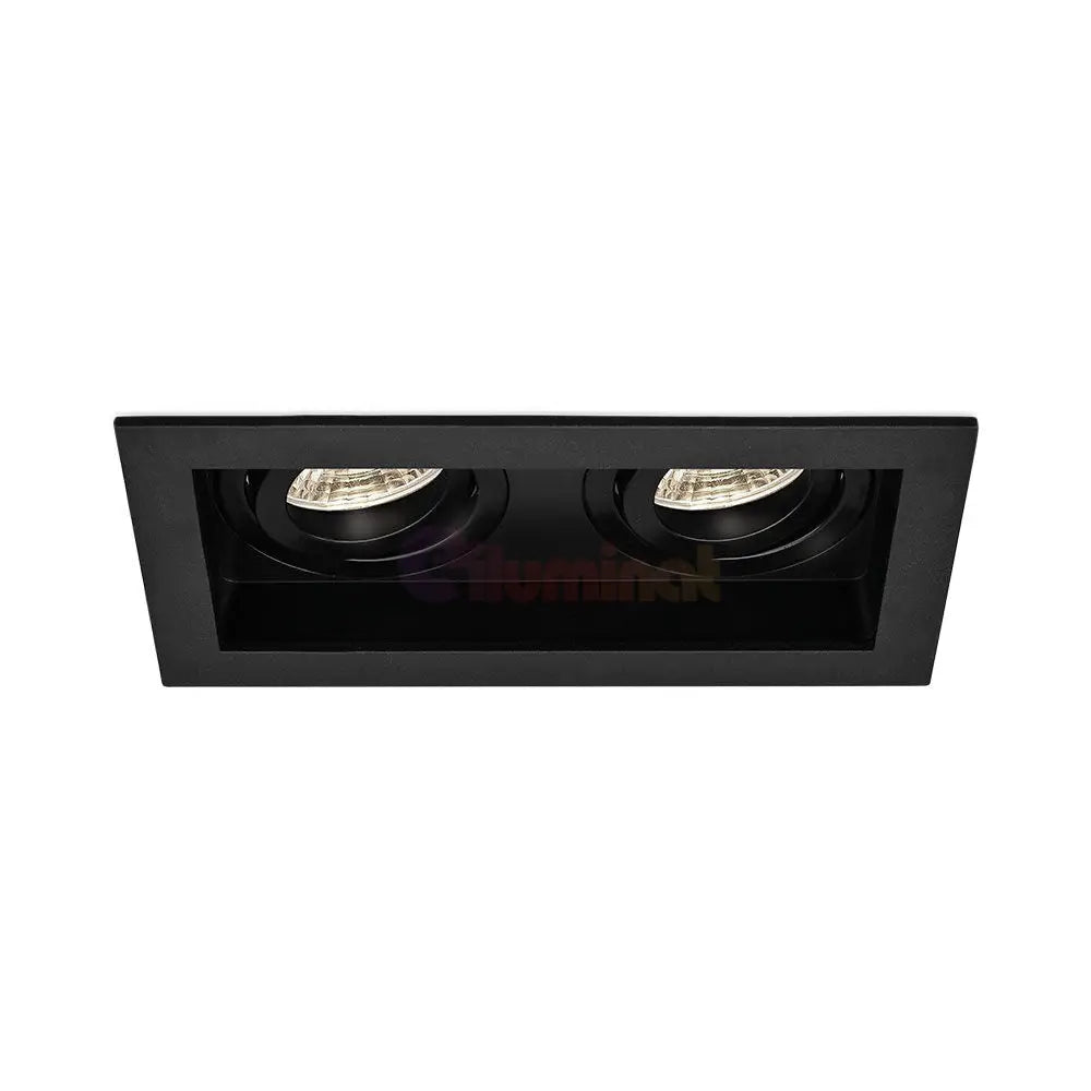 Spot Incastrat Dreptunghiular Fascicul Reglabil Negru Dulie 2xGU10 L185xH33mm led ceiling light
