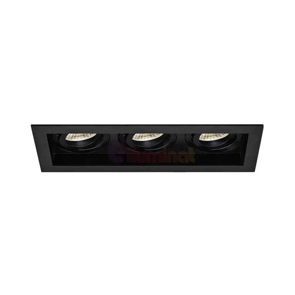 Spot Incastrat Dreptunghiular Fascicul Reglabil Negru Dulie 3xGU10 L270xH33mm led ceiling light