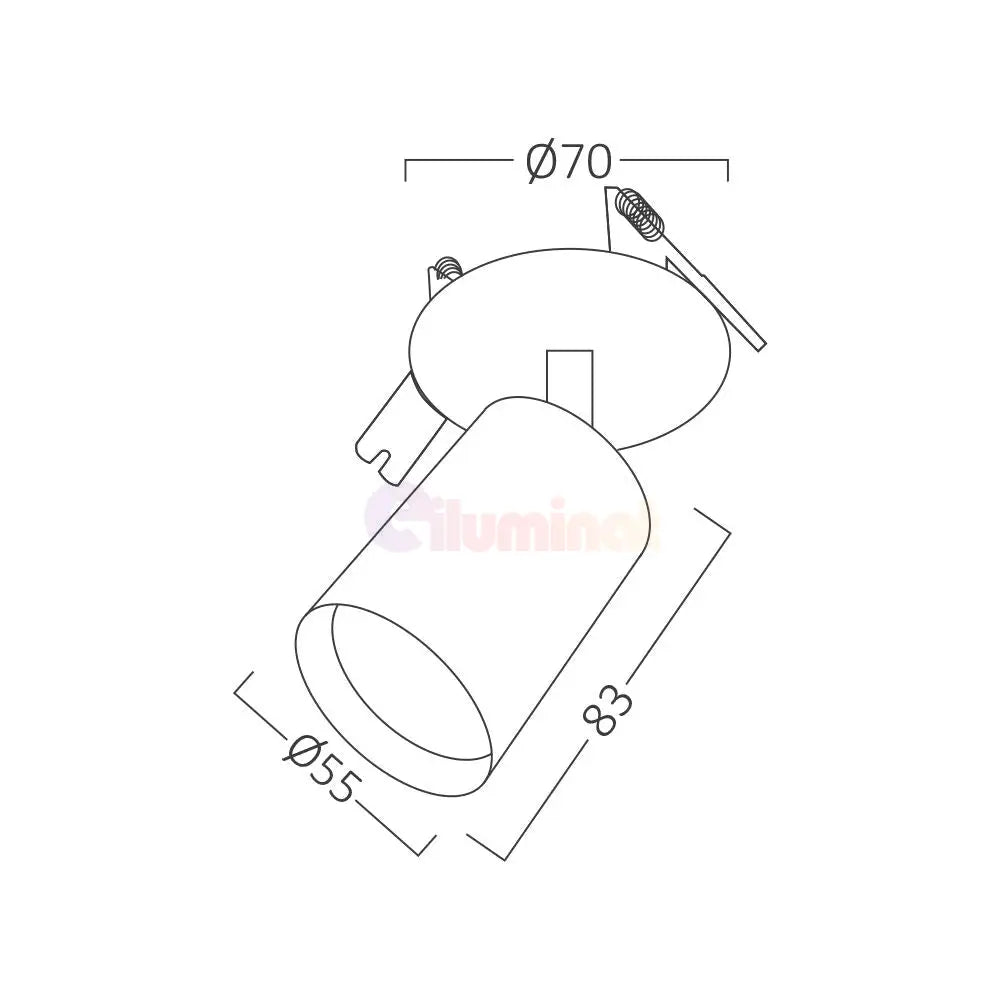 Spot Incastrat Orientabil Rotund Negru & Auriu Dulie GU10 Ø55x83mm led ceiling light