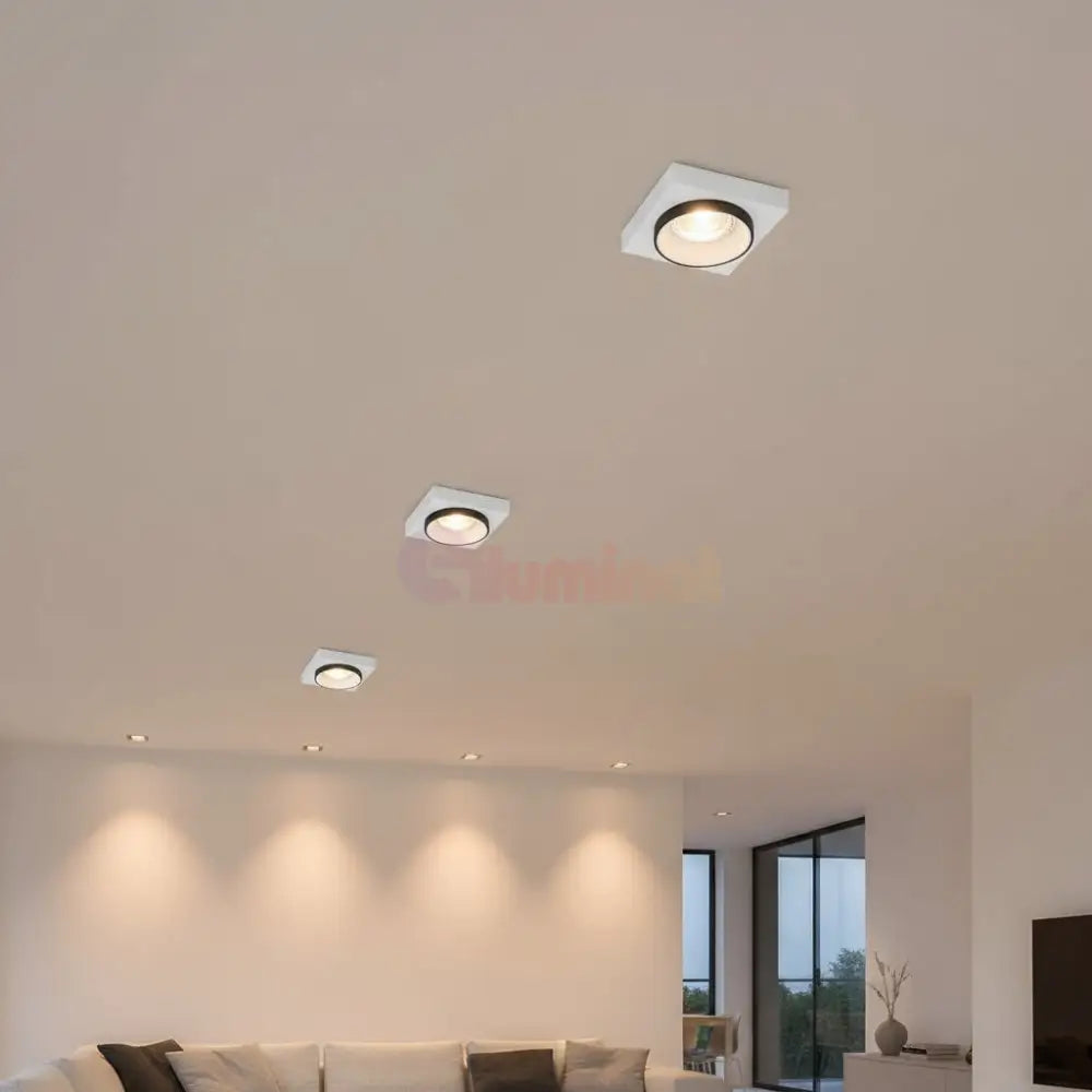 Spot Incastrat Patrat Alb & Negru Dulie GU10 Ø92x38mm led ceiling light