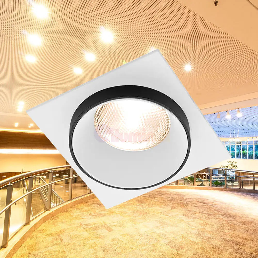 Spot Incastrat Patrat Alb & Negru Dulie GU10 Ø92x38mm led ceiling light