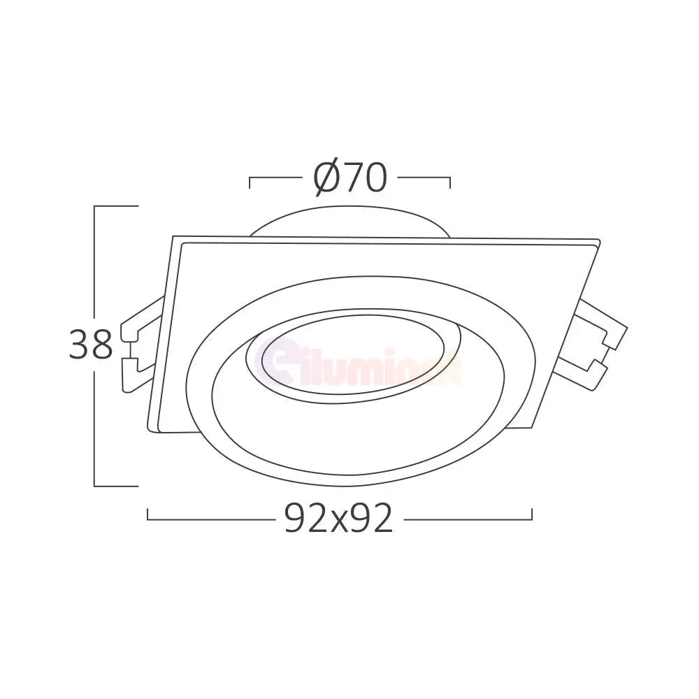 Spot Incastrat Patrat Alb & Negru Dulie GU10 Ø92x38mm led ceiling light