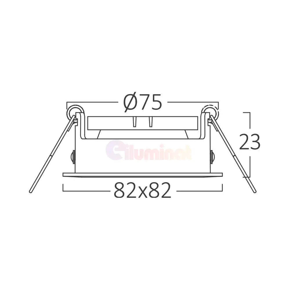 Spot Incastrat Patrat Fascicul Reglabil Argintiu Dulie MR16 L82xH23mm led ceiling light