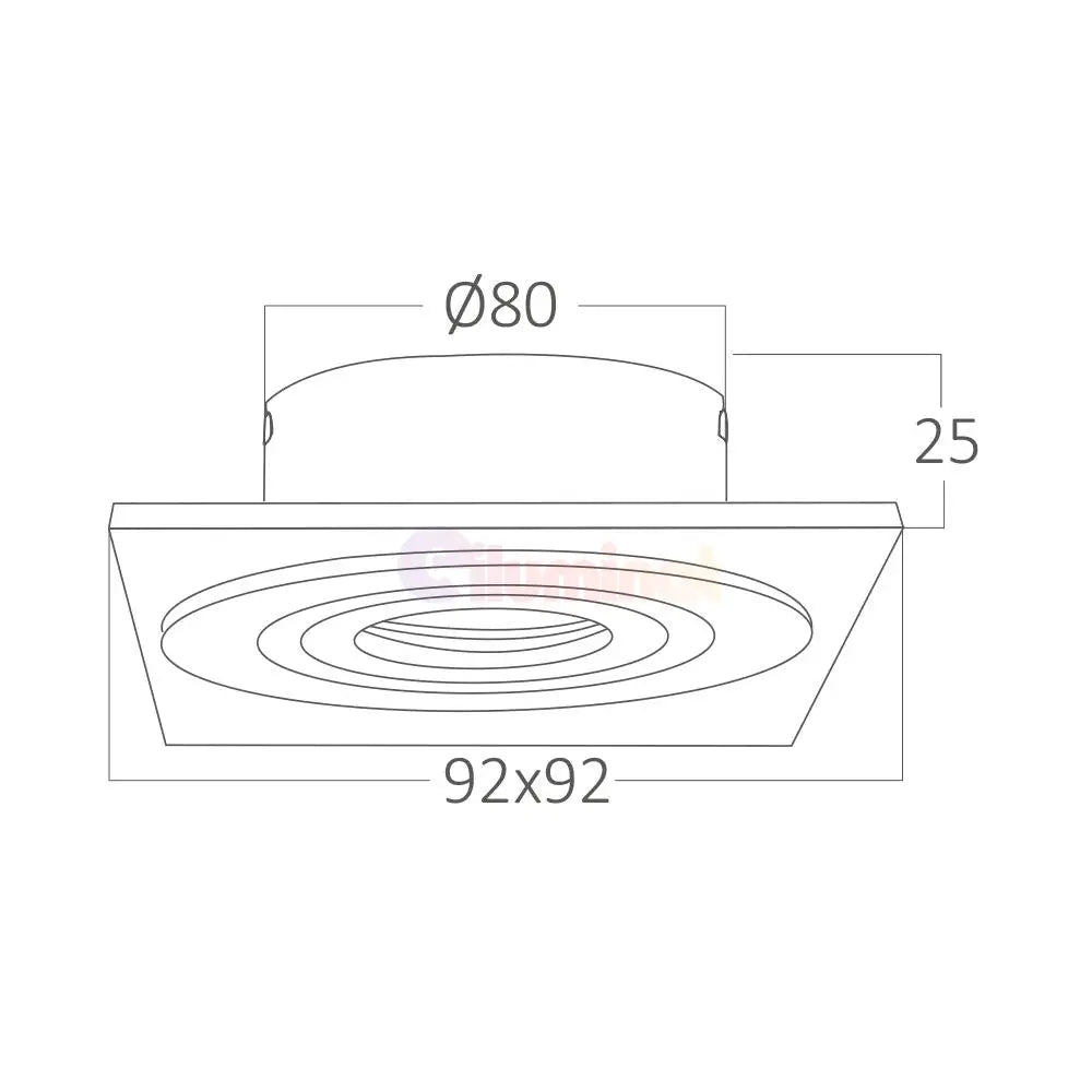 Spot Incastrat Patrat Fascicul Reglabil Argintiu Dulie MR16 L92xH25mm led ceiling light