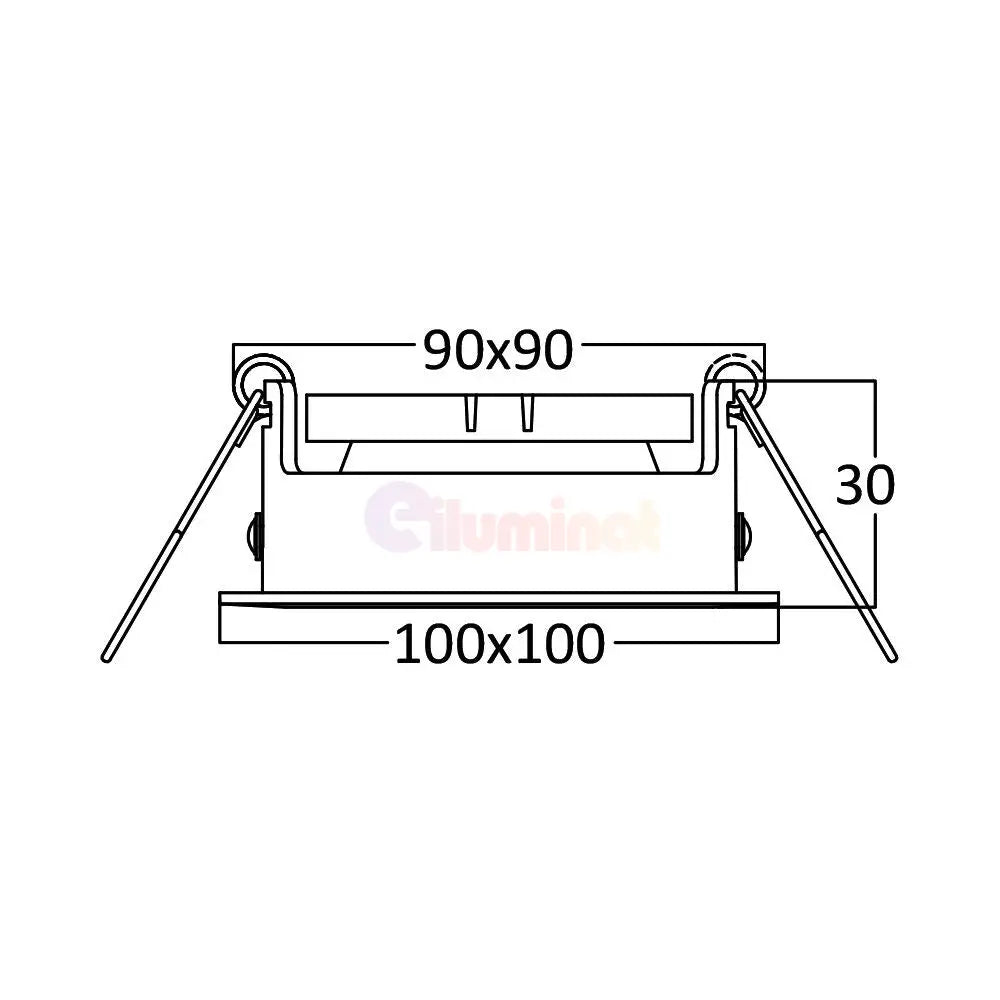 Spot Incastrat Patrat Fascicul Reglabil Negru Dulie GU10 L100xH30mm led ceiling light