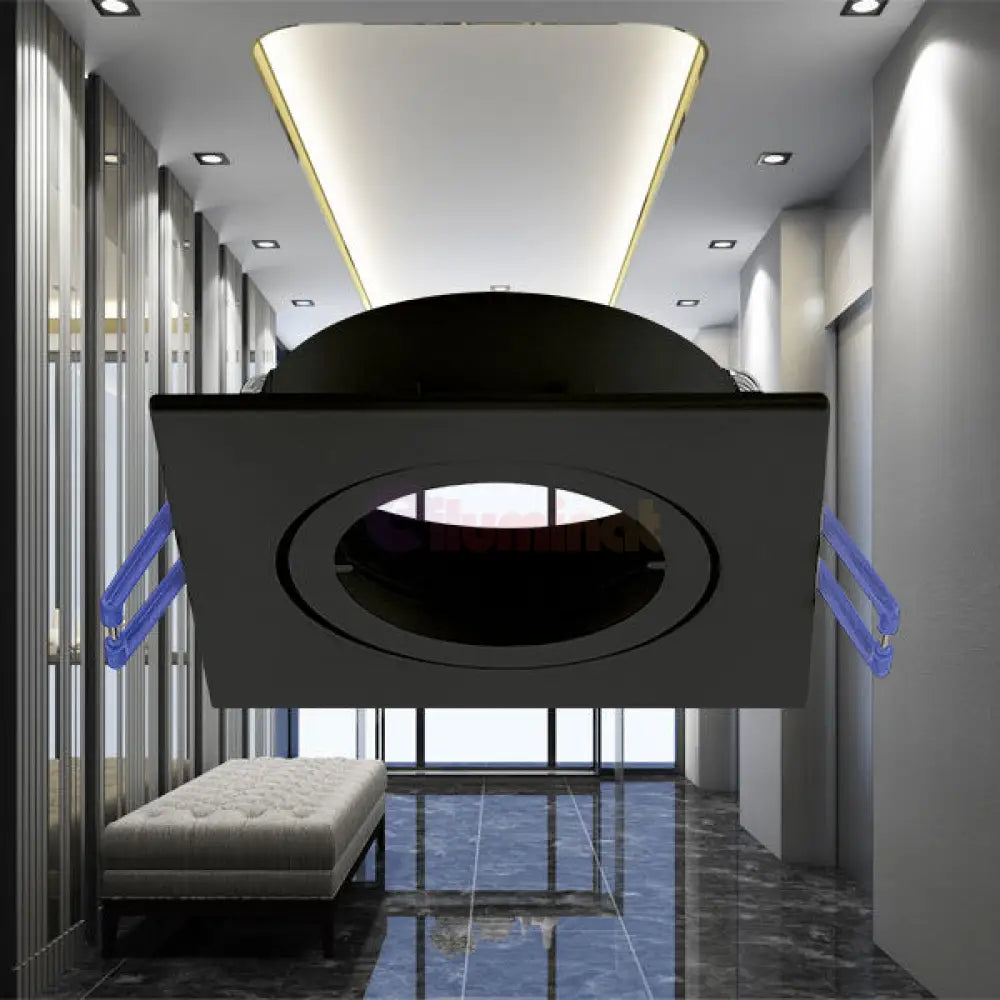 Spot Incastrat Patrat Fascicul Reglabil Negru Dulie MR16 L82xH25mm led ceiling light