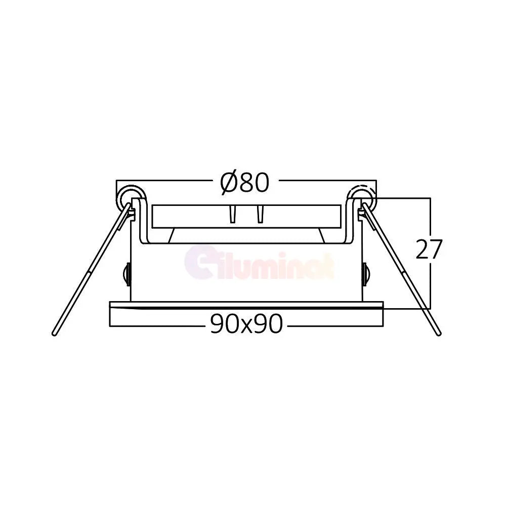 Spot Incastrat Patrat Fascicul Reglabil Negru Dulie MR16 L90xH27mm led ceiling light