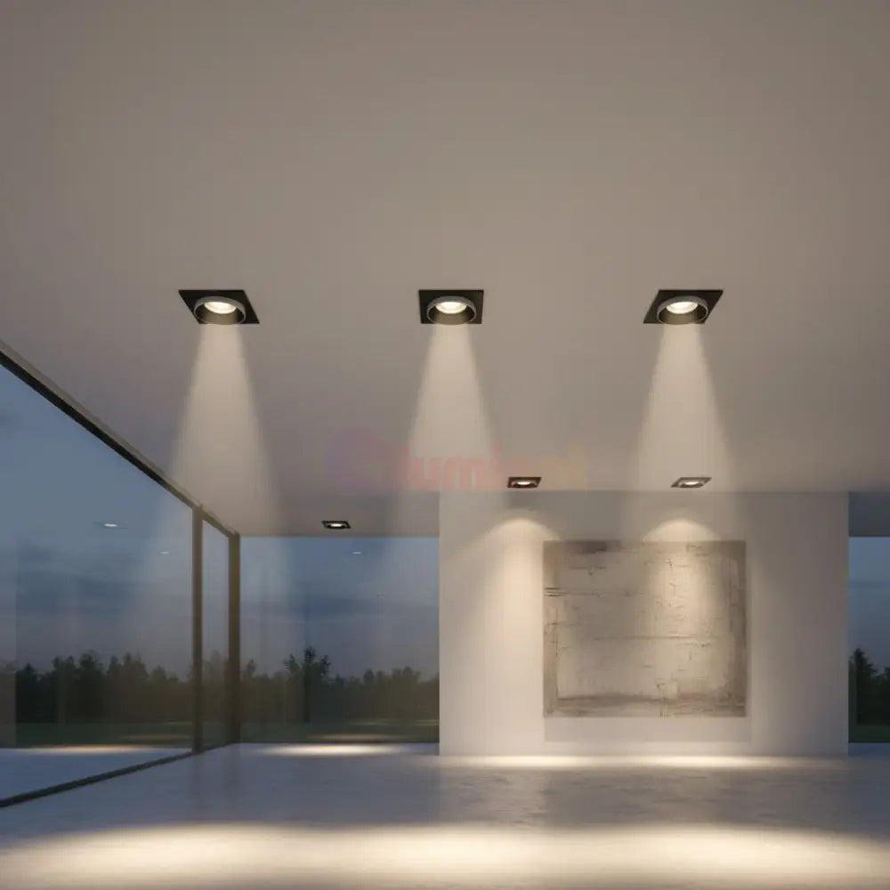 Spot Incastrat Patrat Negru & Alb Dulie GU10 Ø92x38mm led ceiling light
