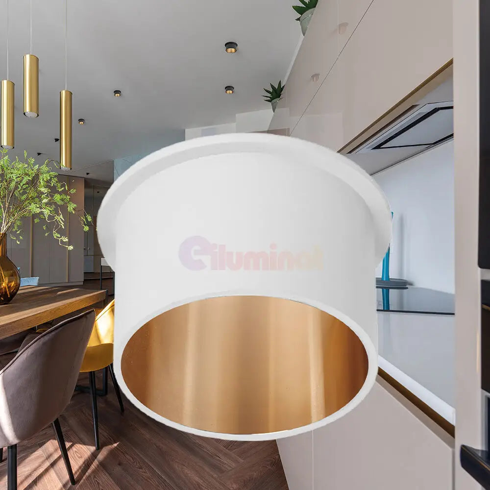 Spot Incastrat Rotund Alb & Auriu Dulie GU10 Ø70x63mm led ceiling light