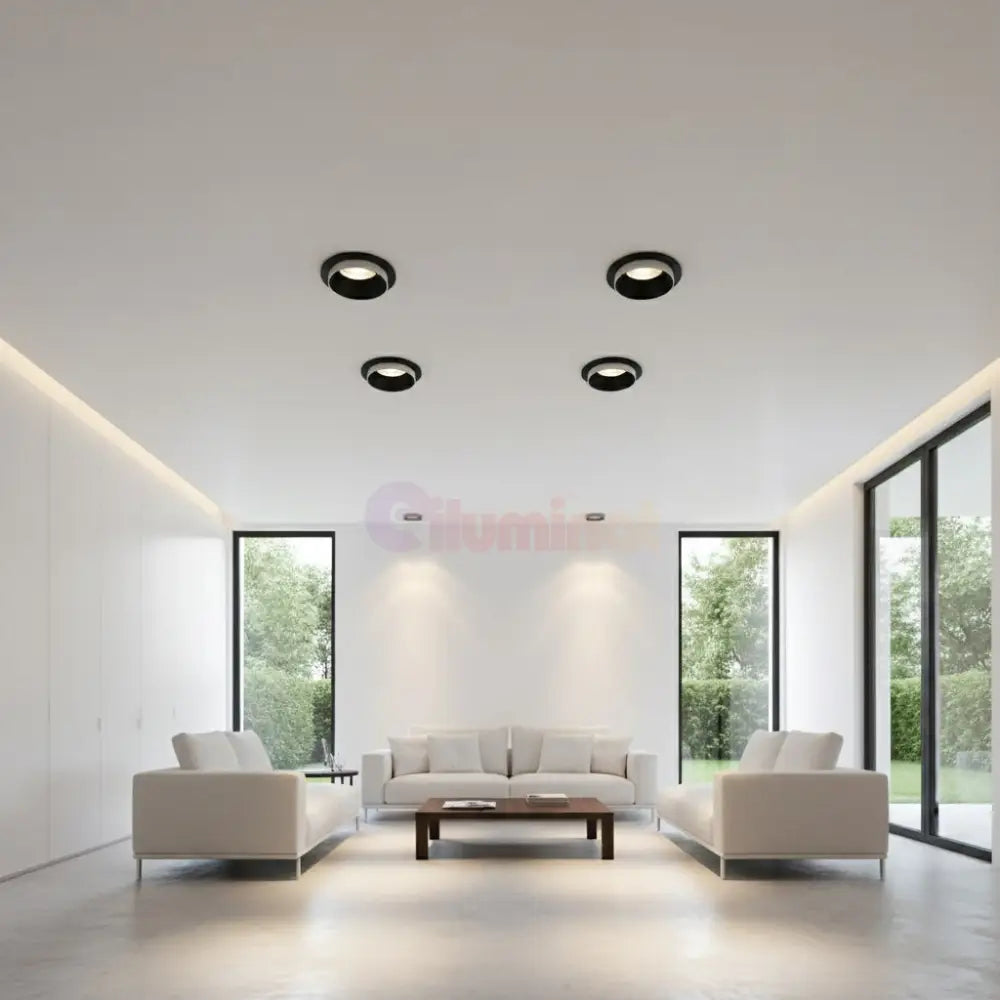 Spot Incastrat Rotund Negru & Alb Dulie GU10 Ø92x38mm led ceiling light