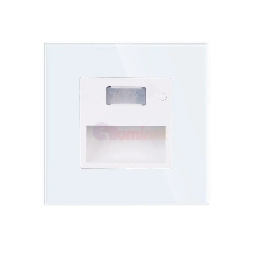 Spot LED 1,5W JAVI Senzor Patrat Alb Sticla / 86mm / Incastrabil led spot light