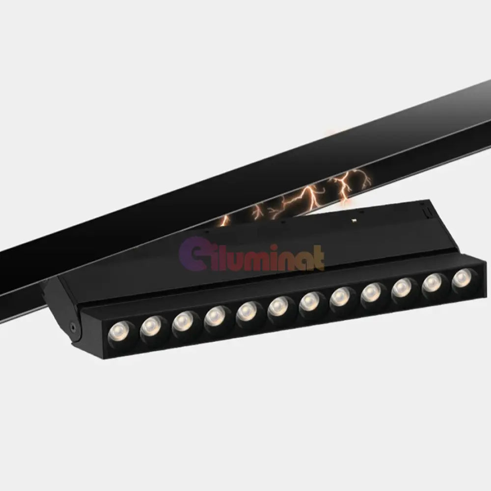 Spot Led 12W Magnetic Pliabil Smart Cct Negru Telecomanda Track Light