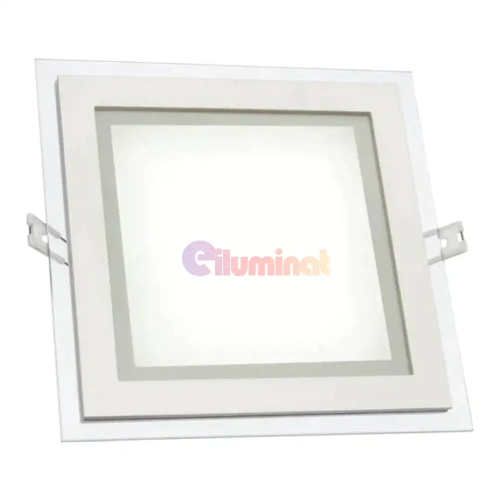 Spot Led 12W Patrat Mat Rama Sticla / 160X160Mm Incastrabil Spot Light