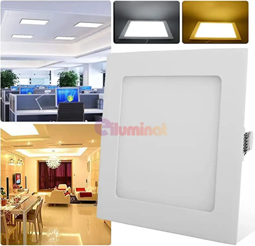 Spot Led 12W Slim Patrat Alb / 163X163Mm Incastrabil Spot Light