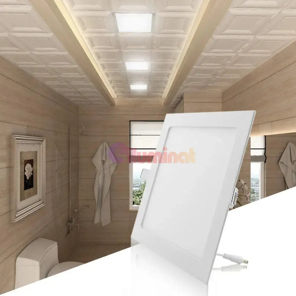 Spot Led 18W Slim Patrat Alb / 220X220Mm Incastrabil Led Spot Light