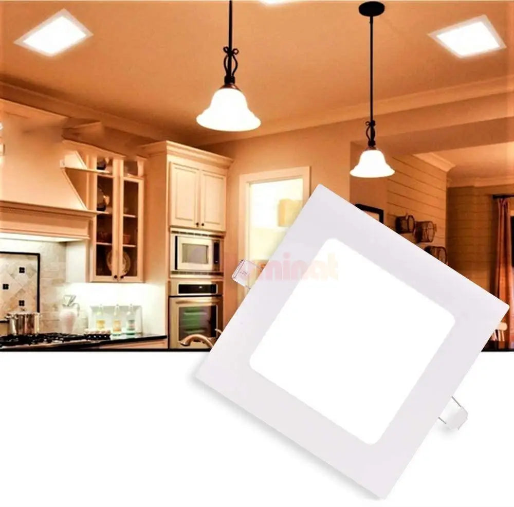 Spot Led 6W Slim Patrat Alb / 113X113Mm Incastrabil Led Spot Light