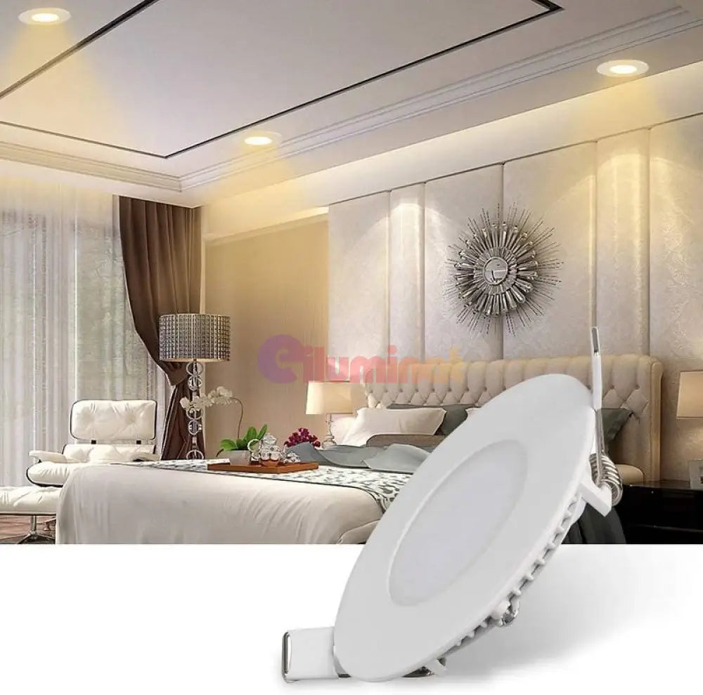 Spot Led 6W Slim Rotund Alb / ⌀118Mm Incastrabil Led Spot Light