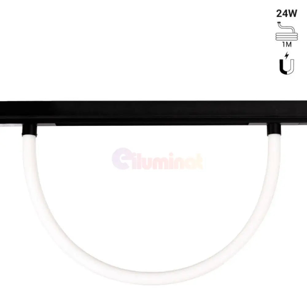 Spot Led 7W 50Cm Magnetic Negru Neon Flexibil Track Light