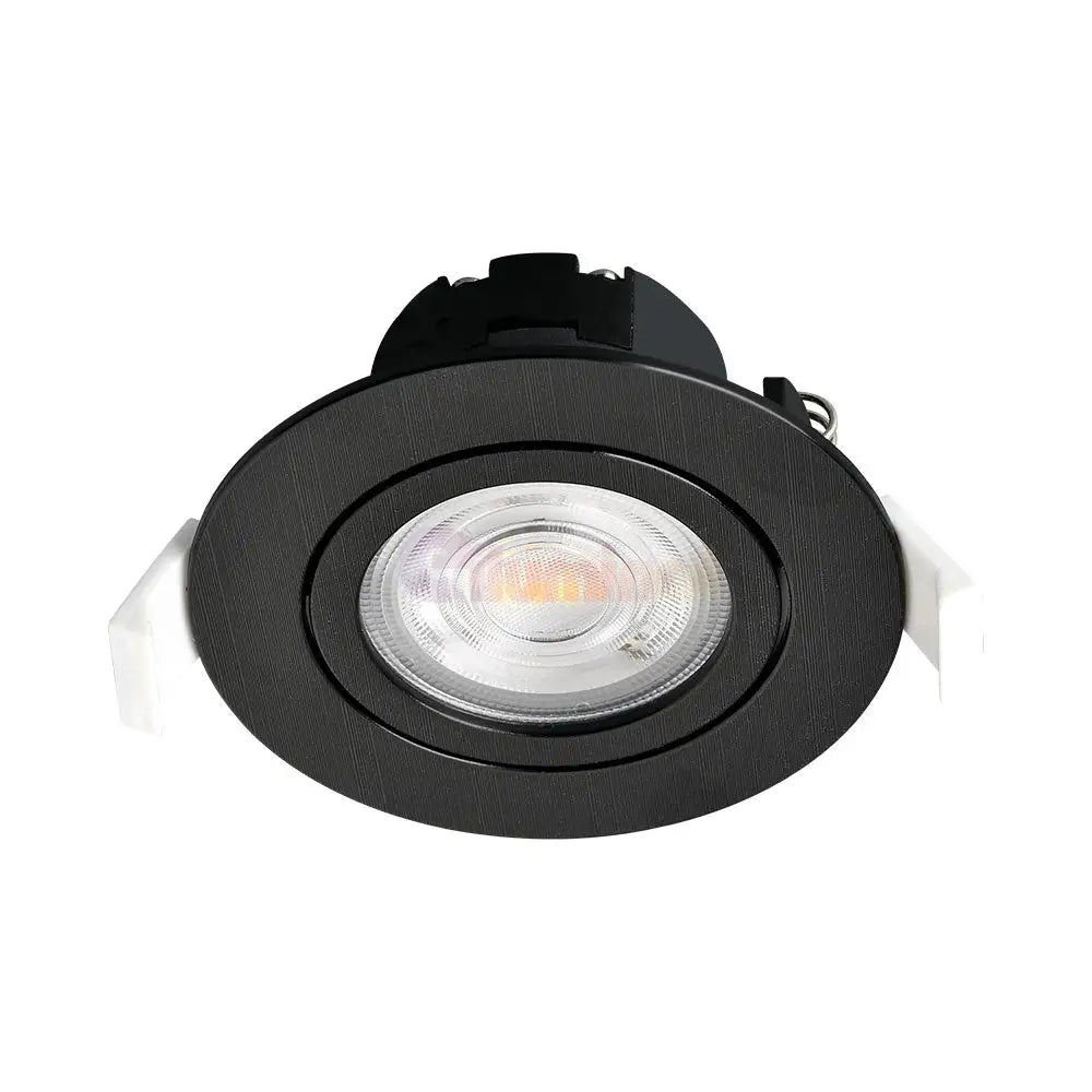 Spot Led 7W Incastrabil Orientabil Negru Cct Cu 3 Lumini Echivalent 60W Led Spot Light