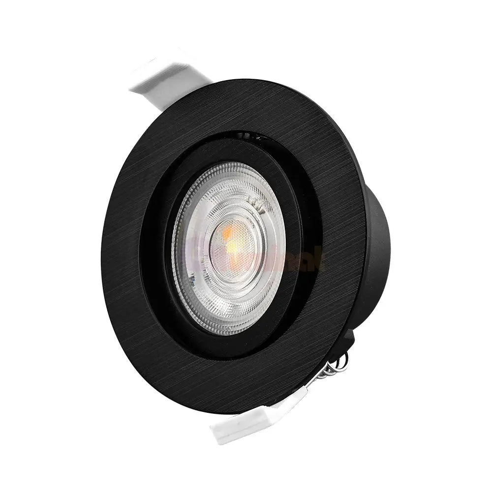 Spot Led 7W Incastrabil Orientabil Negru Cct Cu 3 Lumini Echivalent 60W Led Spot Light