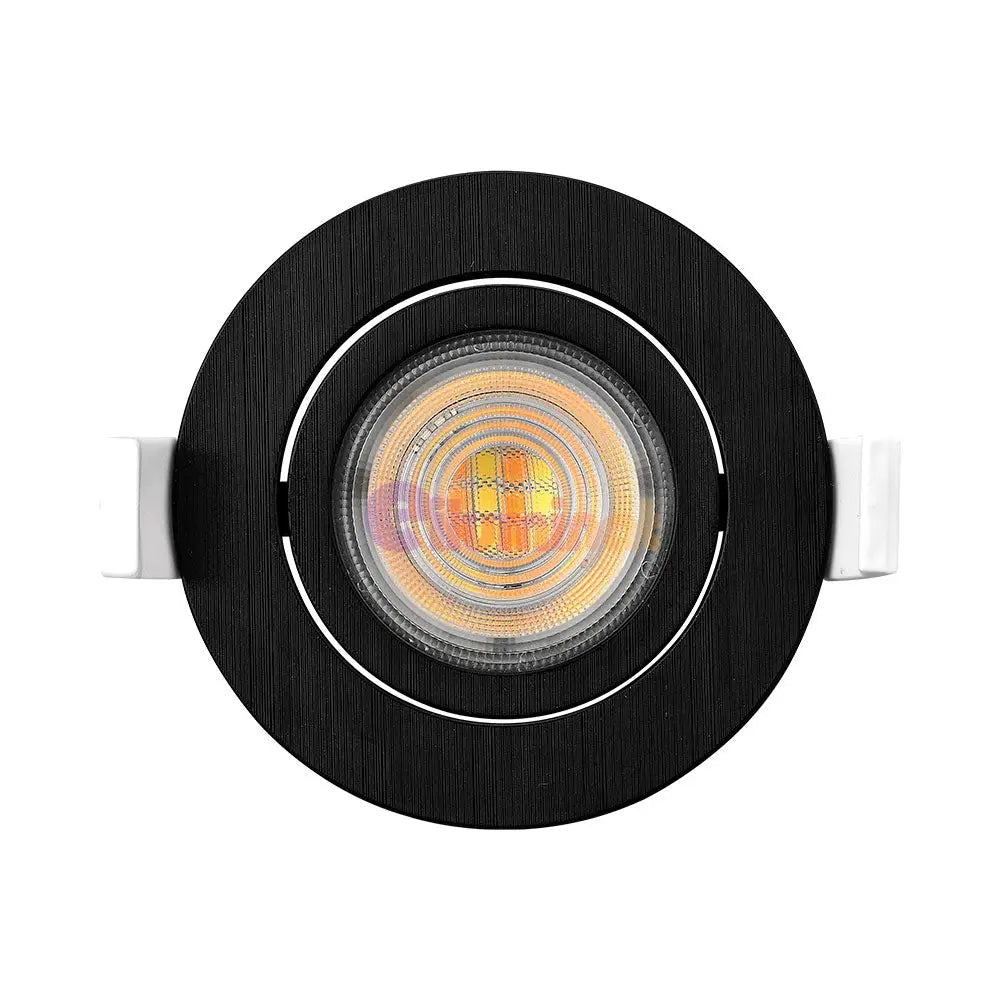 Spot Led 7W Incastrabil Orientabil Negru Cct Cu 3 Lumini Echivalent 60W Led Spot Light