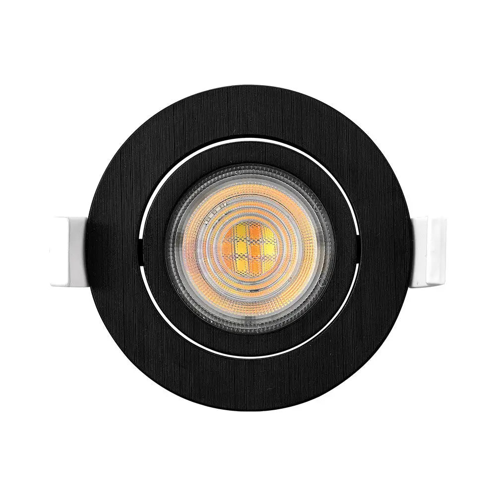 Spot Led 7W Incastrabil Orientabil Negru Cct Cu 3 Lumini Echivalent 60W Led Spot Light