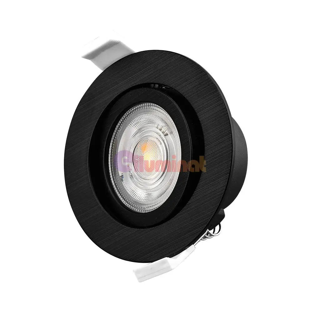 Spot Led 7W Incastrabil Orientabil Negru Cct Cu 3 Lumini Echivalent 60W Led Spot Light