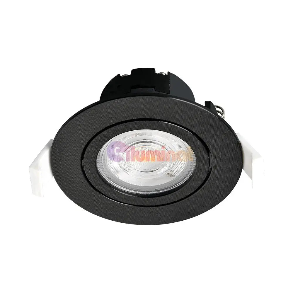 Spot Led 7W Incastrabil Orientabil Negru Cct Cu 3 Lumini Echivalent 60W Led Spot Light