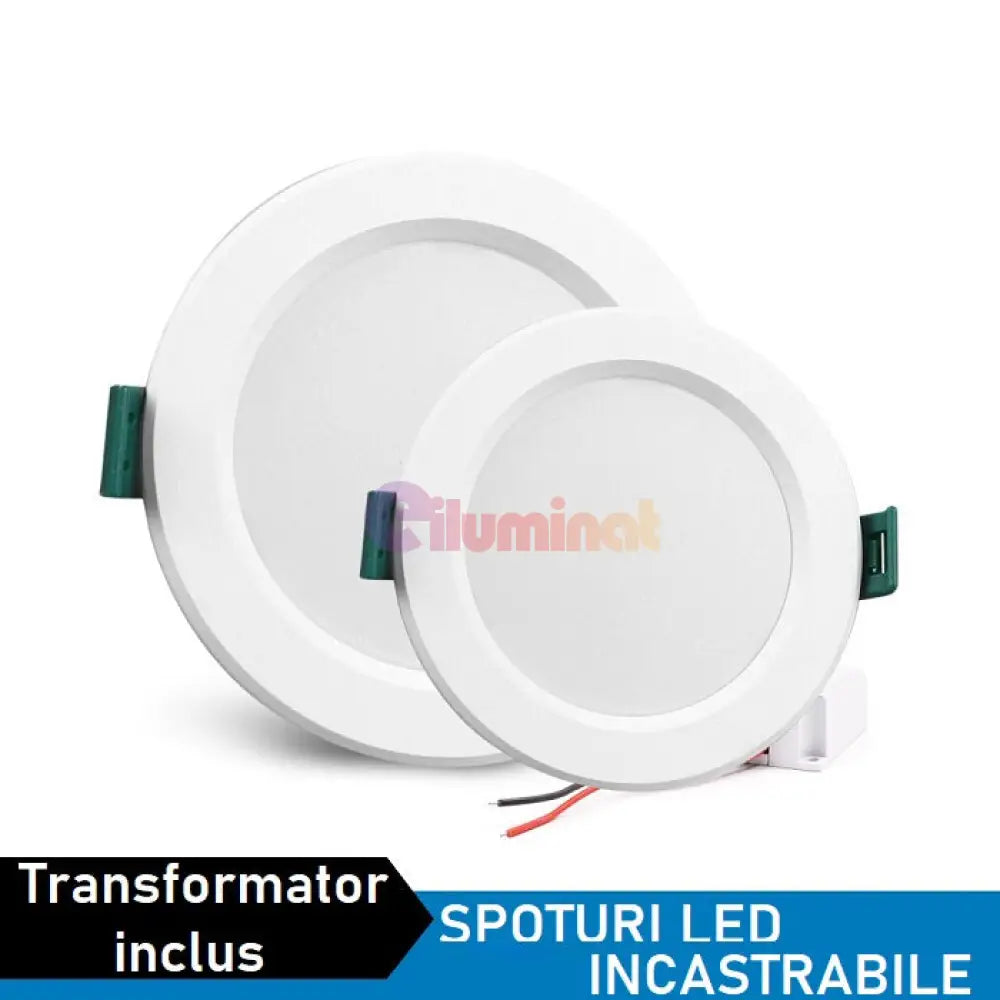 Spot Led 9W Eco Rotund Alb / ⌀120Mm Incastrabil Led Spot Light