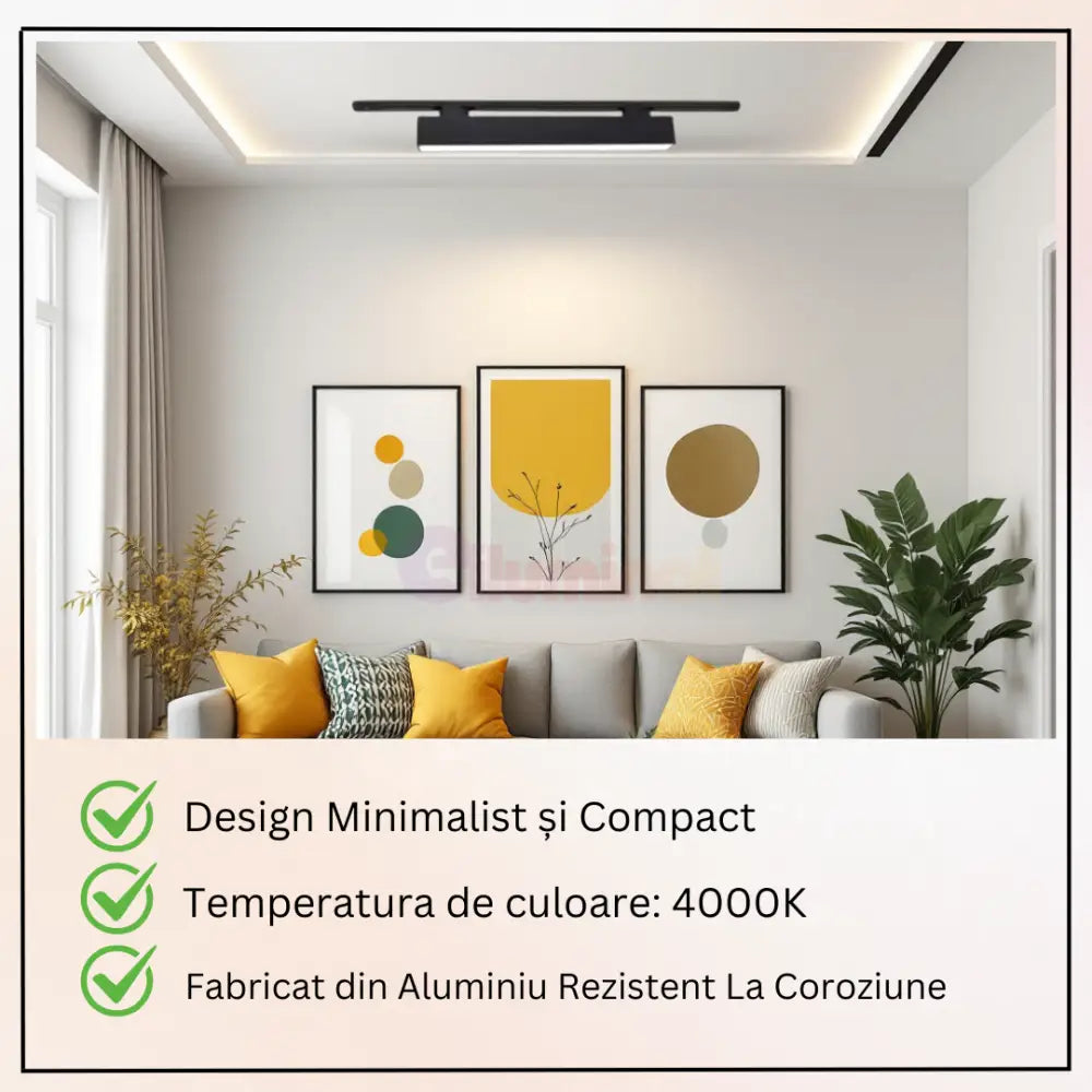 Spot LED 25W Pe Sina 5075-0.6m SPOT LED APLICAT / NEAGRA led ceiling light
