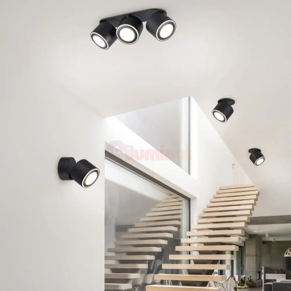 Spot LED Premium Aplicat Orientabil Dreptunghiular 3x450lm Negru 3 Moduri de Iluminare led ceiling light